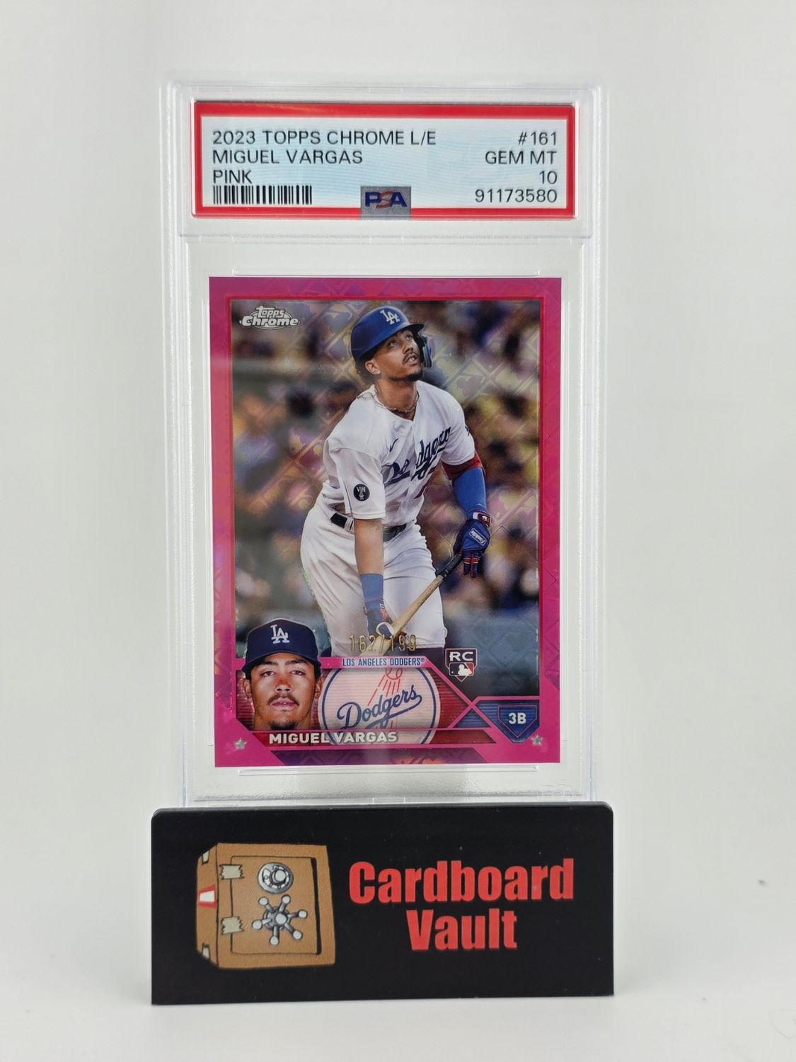 2023 Topps Chrome L/E Miguel Vargas #161 Pink 162/199 PSA 10 91173580