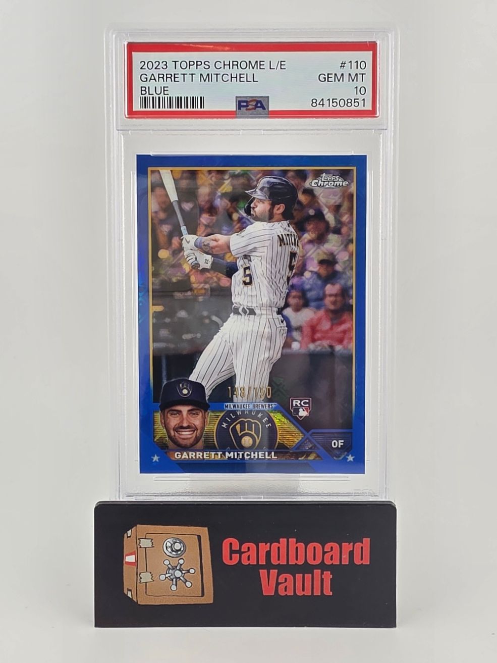 2023 Topps Chrome L/E Garrett Mitchell #110 Blue 148/150 PSA 10 84150851
