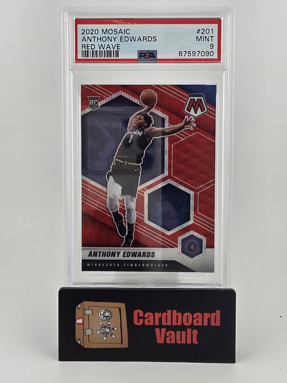 2020 Panini Mosaic Anthony Edwards #201 Red Wave PSA 9 67597090