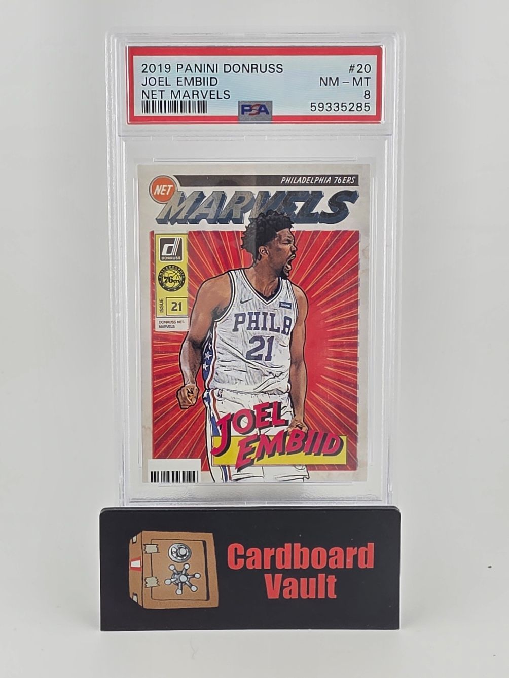 2019 Panini Donruss Joel Embiid Net Marvels #20 PSA 8 59335285