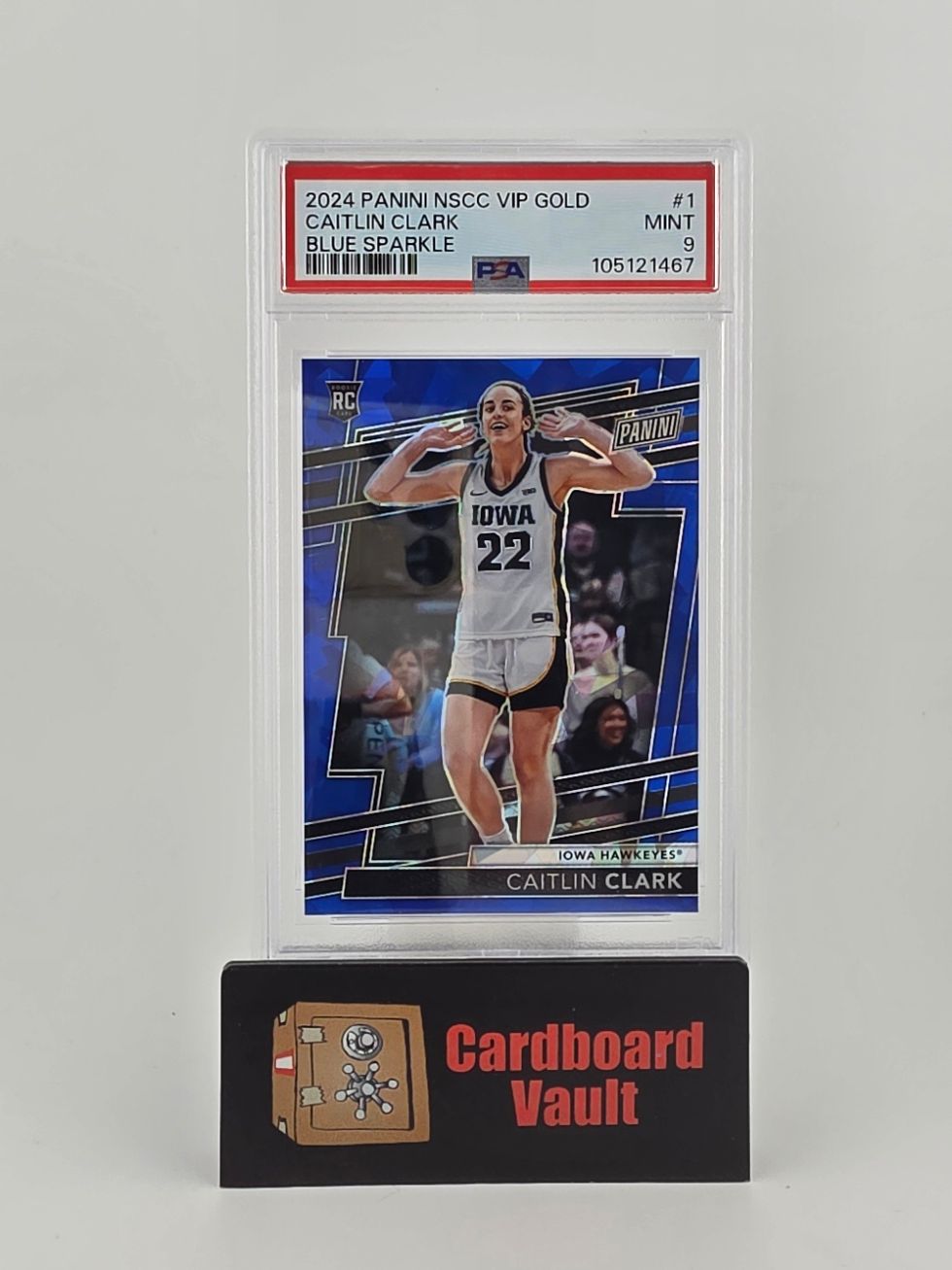 2024 Panini NSCC VIP Gold Caitlin Clark #1 Blue Sparkle 040/124 PSA 9 105121467