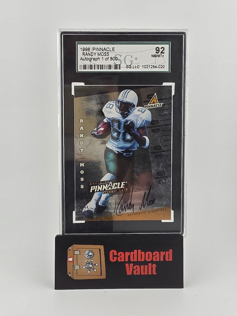 1998 Pinnacle Randy Moss Autograph 1/500 SGC 92 1021254020