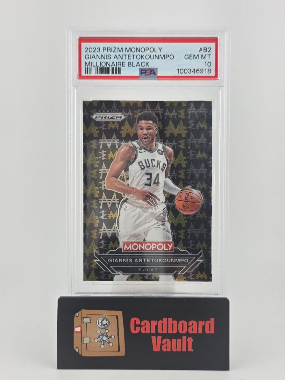 2023 Prizm Monopoly Giannis Antetokounmpo #B2 Millionaire Black PSA 10 100346918