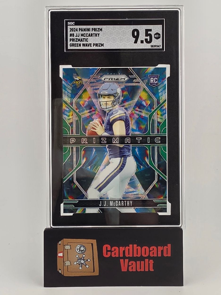 2024 Prizm JJ McCarthy Prizmatic #8 Green Wave Prizm SGC 9.5 5839347