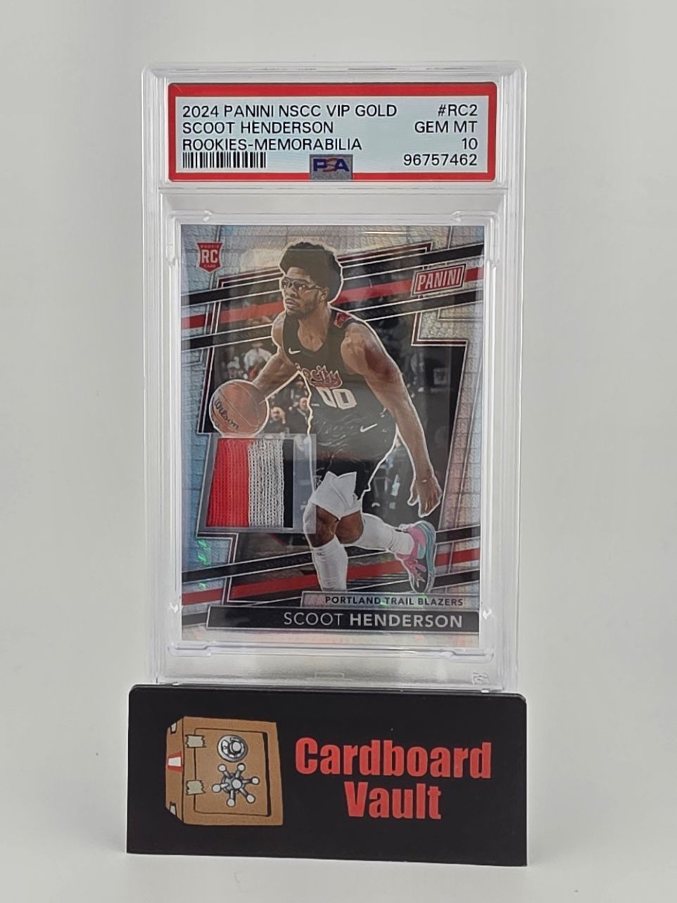 2024 Panini NSCC VIP Gold Scoot Henderson Rookies Memorabilia Tri Color Patch #RC2 07/25 PSA 10 96757462