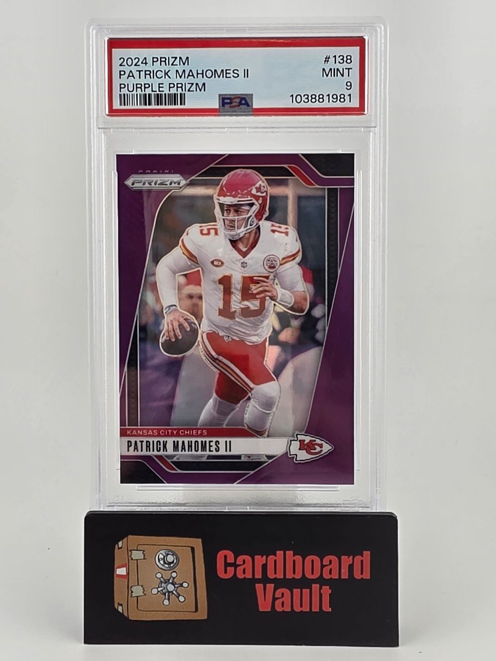 2024 Prizm Patrick Mahomes II #138 Purple Prizm 052/125 PSA 9 105121481