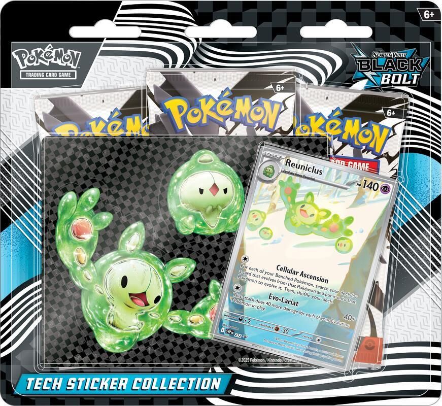 Pokémon Black Bolt 3-Pack Tech Sticker Collection