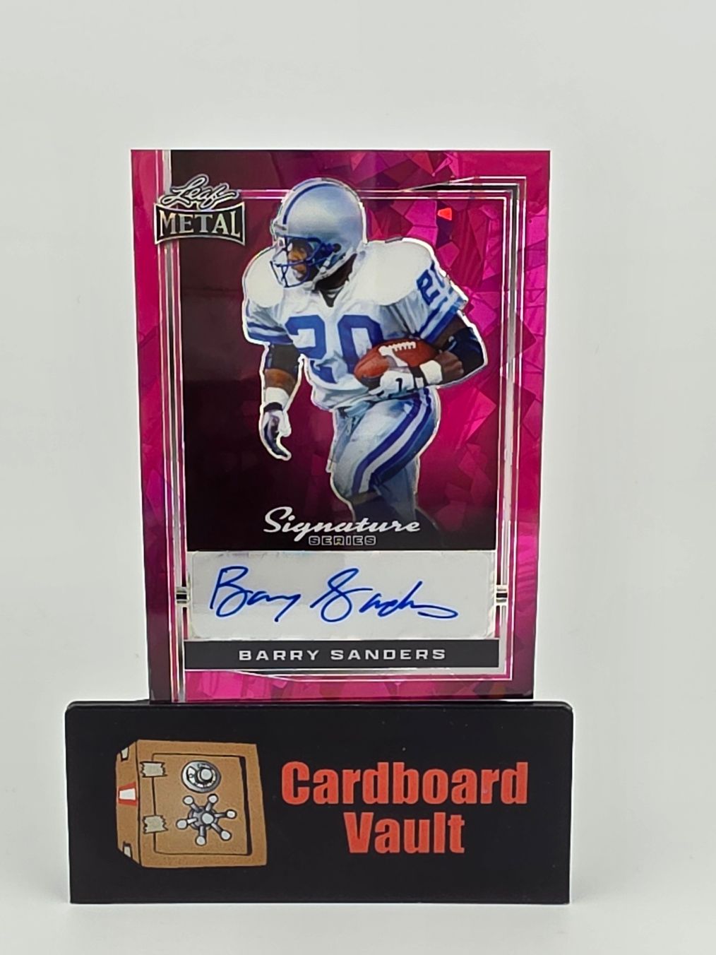 2024 Leaf Metal Barry Sanders Signature Series Autograph #B-BS2  Pink Crystal Ice 1/1