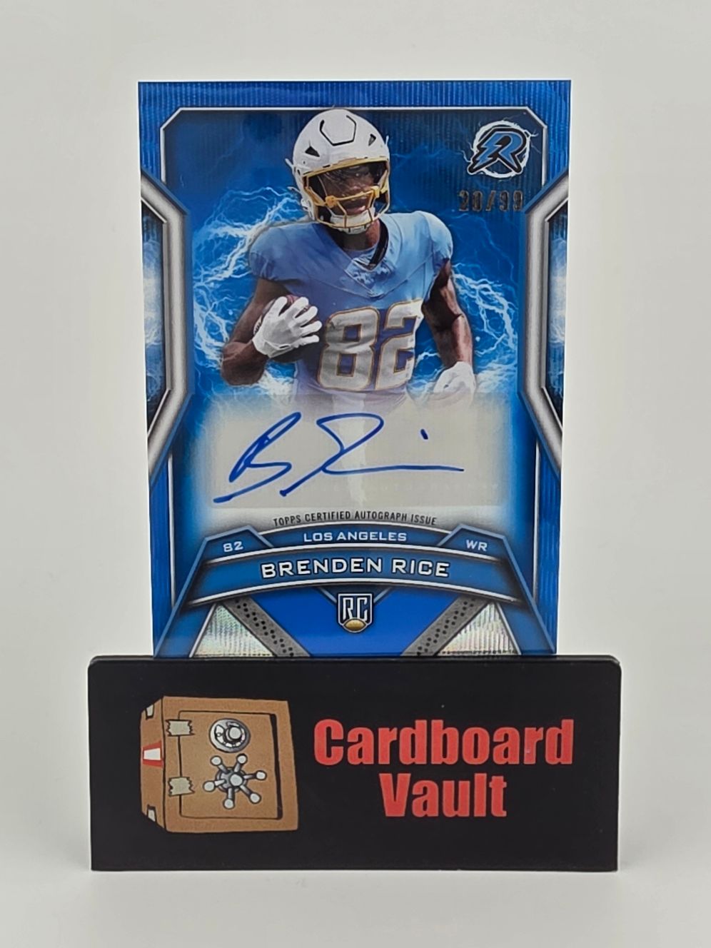 2025 Topps Resurgence Brenden Rice Rookie Signatures Card #RRS-BR Blue Wave 20/99
