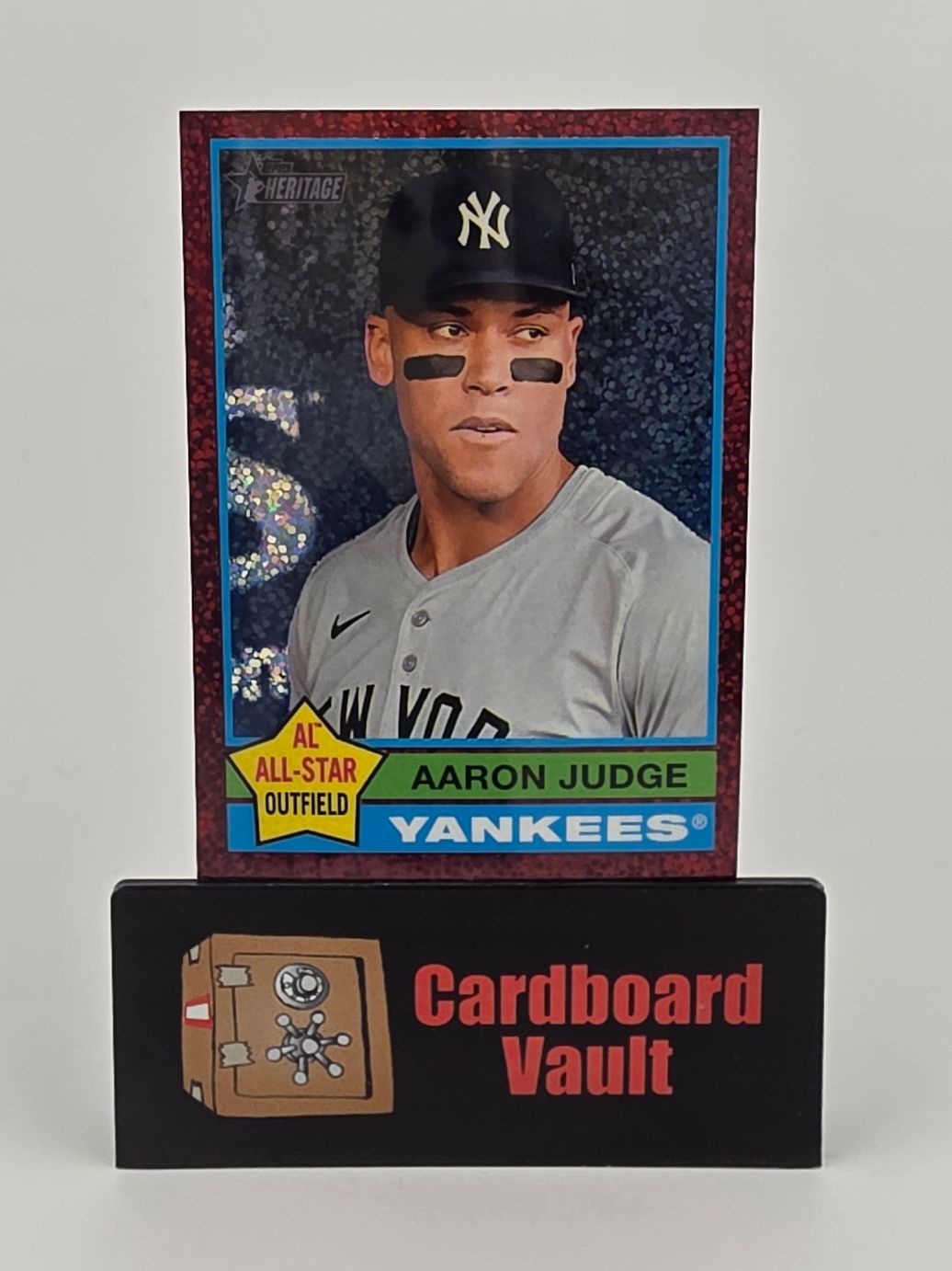 2025 Topps Heritage Aaron Judge AL All Star Burgundy Sparkle #380
