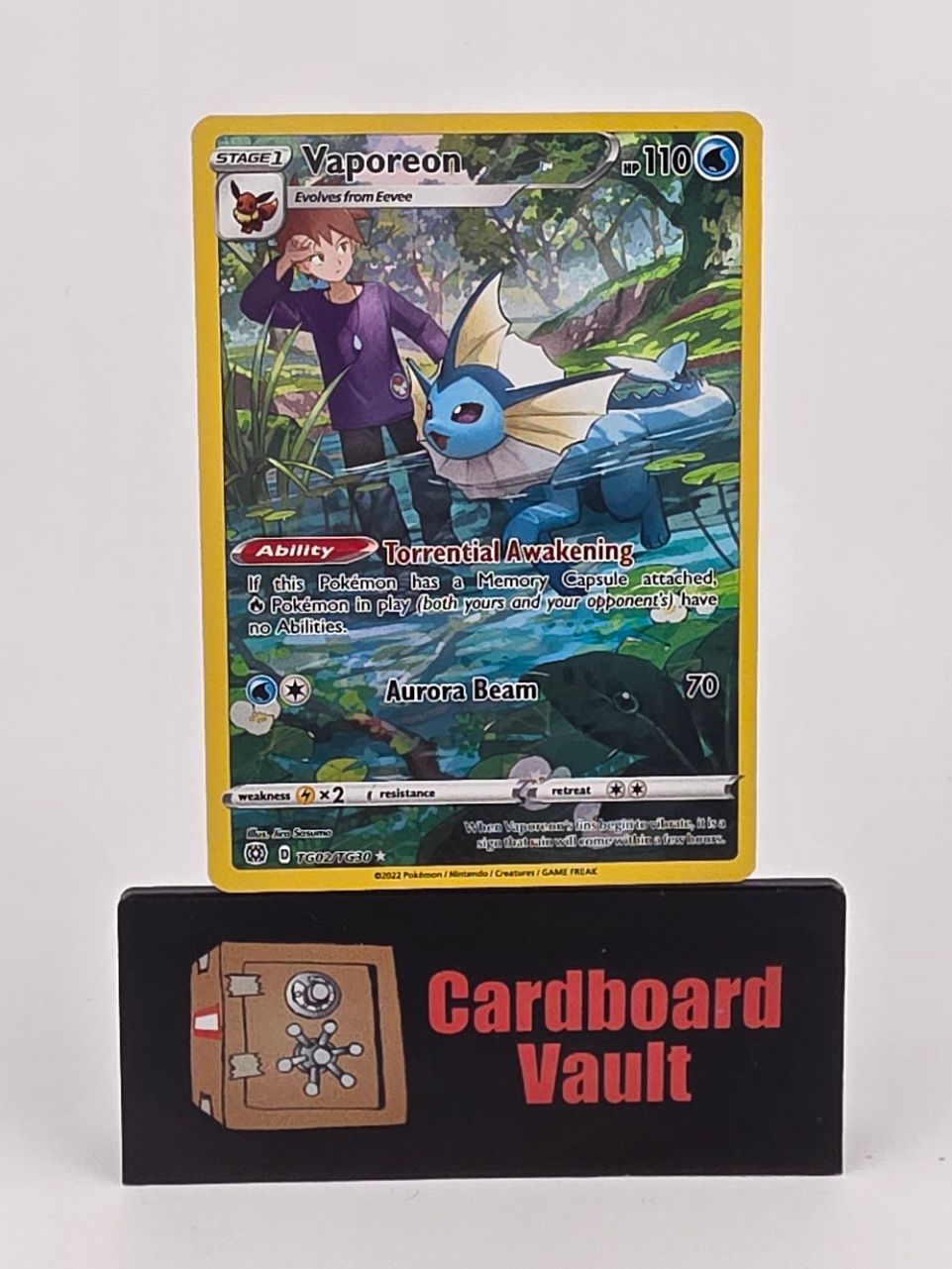 2022 Pokémon Vaporeon Full Art TG02/TG30
