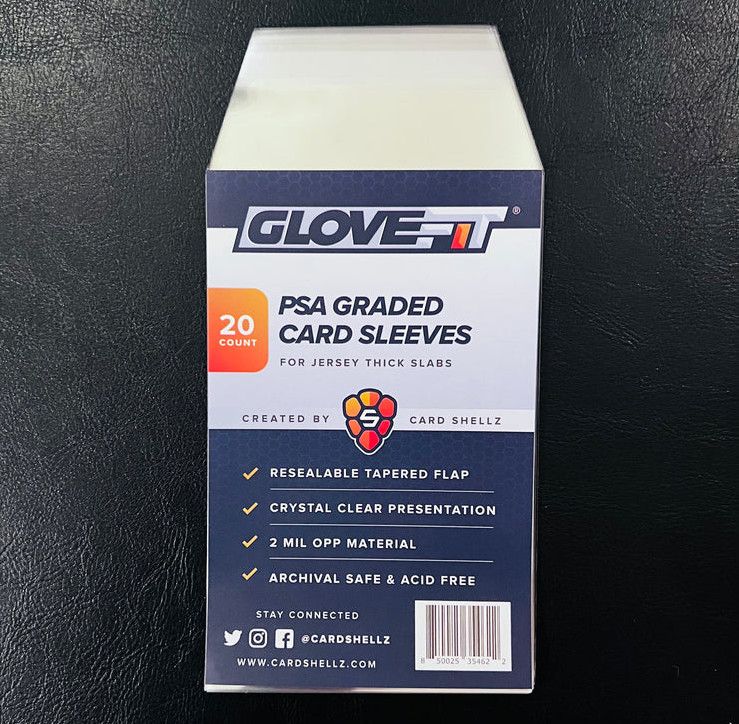 Shellz Jersey Thick Graded Card Sleeves Glove- Fit For PSA Slabs (20 Count)