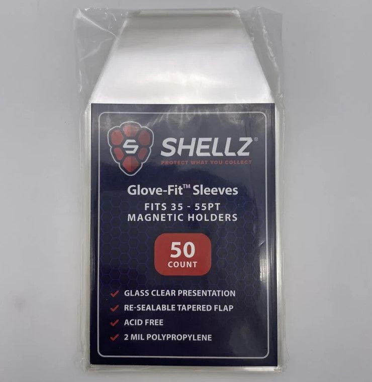 Shellz Glove-Fit Sleeves Fits 35- 55 Pt Magnetic Holders (50 Count)