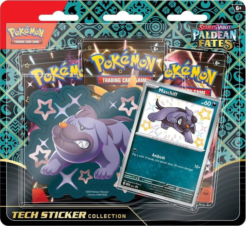 Pokémon Paldean Fates Maschiff Tech Sticker Collection
