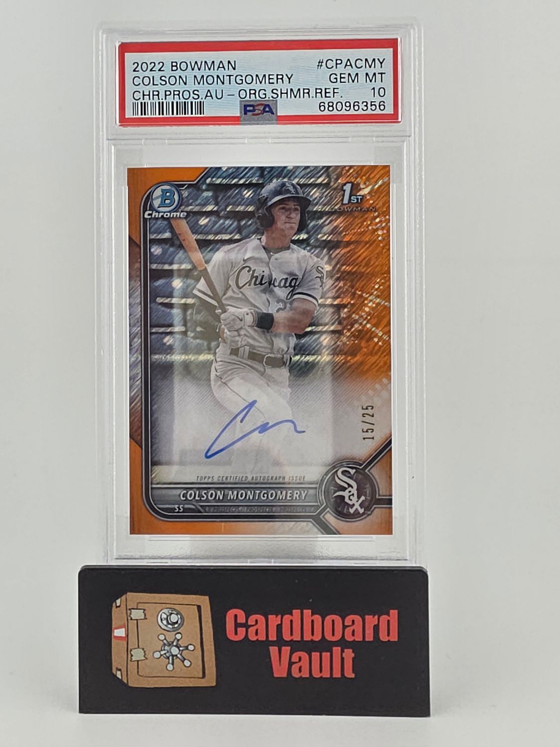 2022 Bowman Chrome Colson Montgomery Orange Shimmer Refractor #CPA-CMY 15/25 PSA 10 68096356