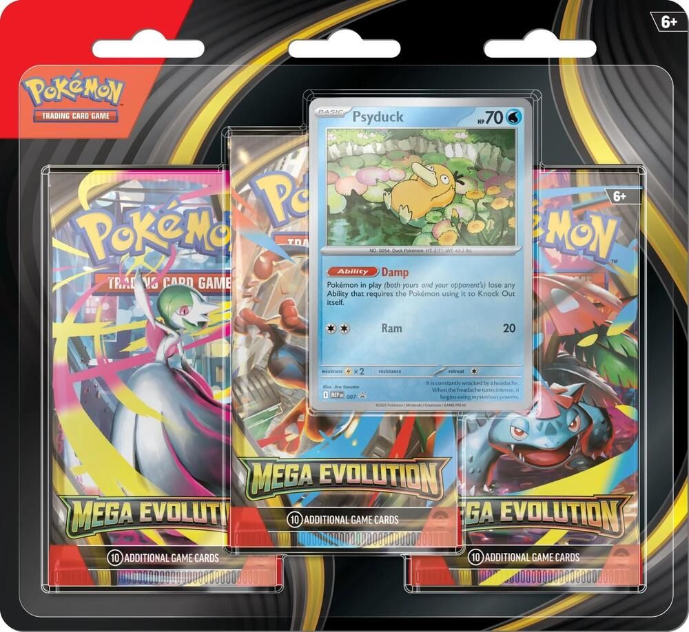 Pokémon Mega Evolution Psyduck 3-Pack Blister