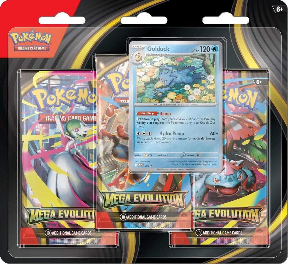 Pokémon Mega Evolution Golduck 3-Pack Blister