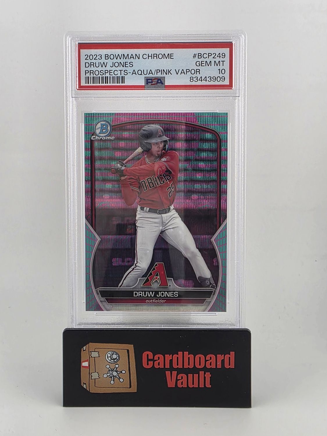 2023 Bowman Chrome Druw Jones Prospect Aqua Pink Vapor #BCP249 080/125 PSA 10 83443909