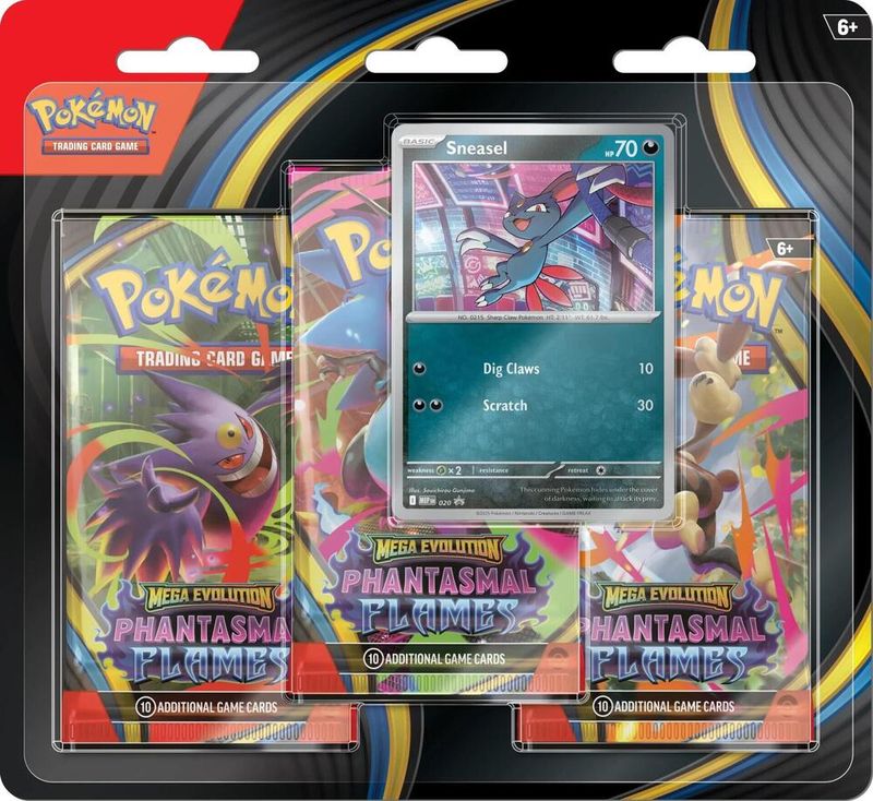 Pokémon Phantasmal Flames Sneasel 3 Pack Blister