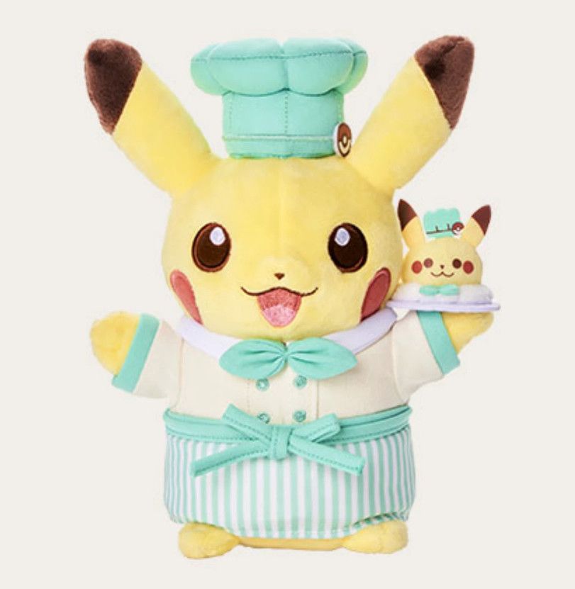 Pokémon Center Japan Pikachu Patissiere Green Plush Sweets Pokémon Cafe Exclusive