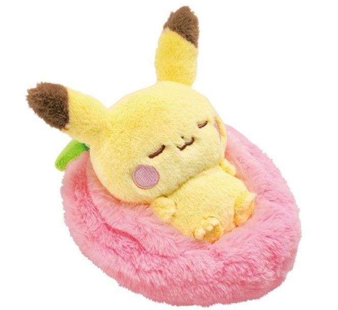 Pokémon Center Japan PokePeace Pikachu Sleeping Fruit Plush
