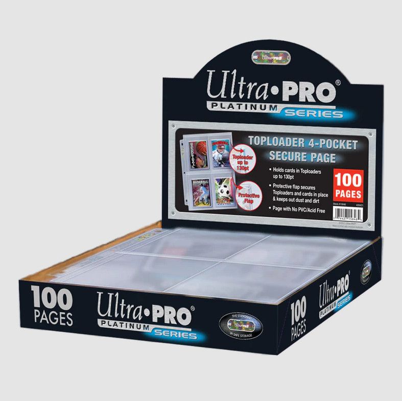 Ultra Pro Platinum Series 4 Pocket Secure Pages For Toploaders 100 Ct