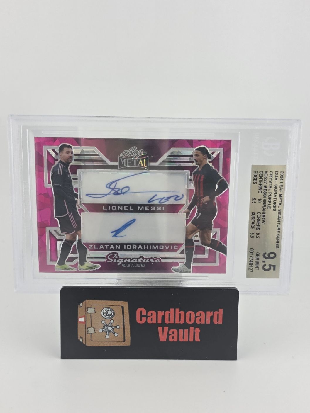 2024 Leaf Metal Lionel Messi and Zlatan Ibrahimovic Dual Signatures #DS-27  1/1 Beckett 9.5 0017748127