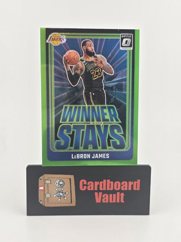 2025 Donruss Optic LeBron James Winner Stays #1 Green Prizm 025/199