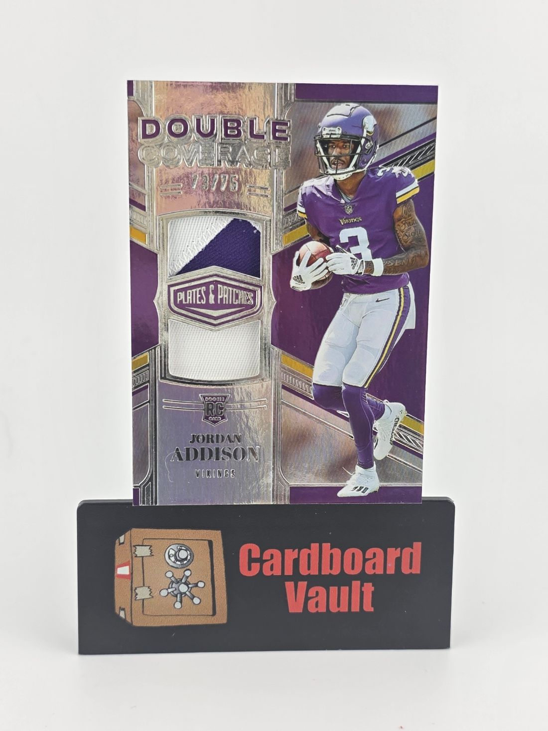 2023 Panini Plates and Patches Jordan Addison Double Coverage Dual Color Patch #DC-12 73/75