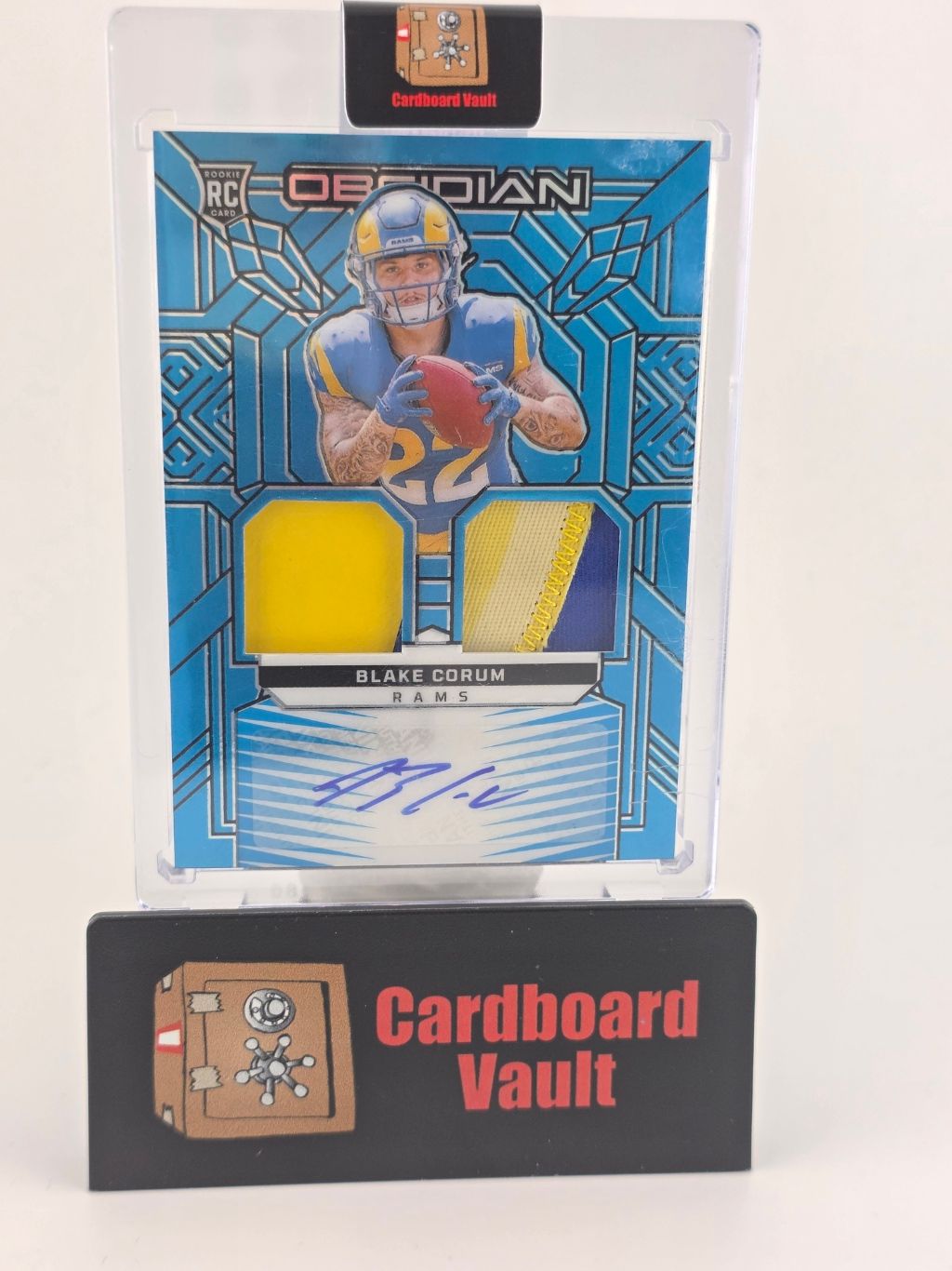 2024 Obsidian Football Blake Corum Rookie Materials Ink #RMI-BCM Blue 21/25