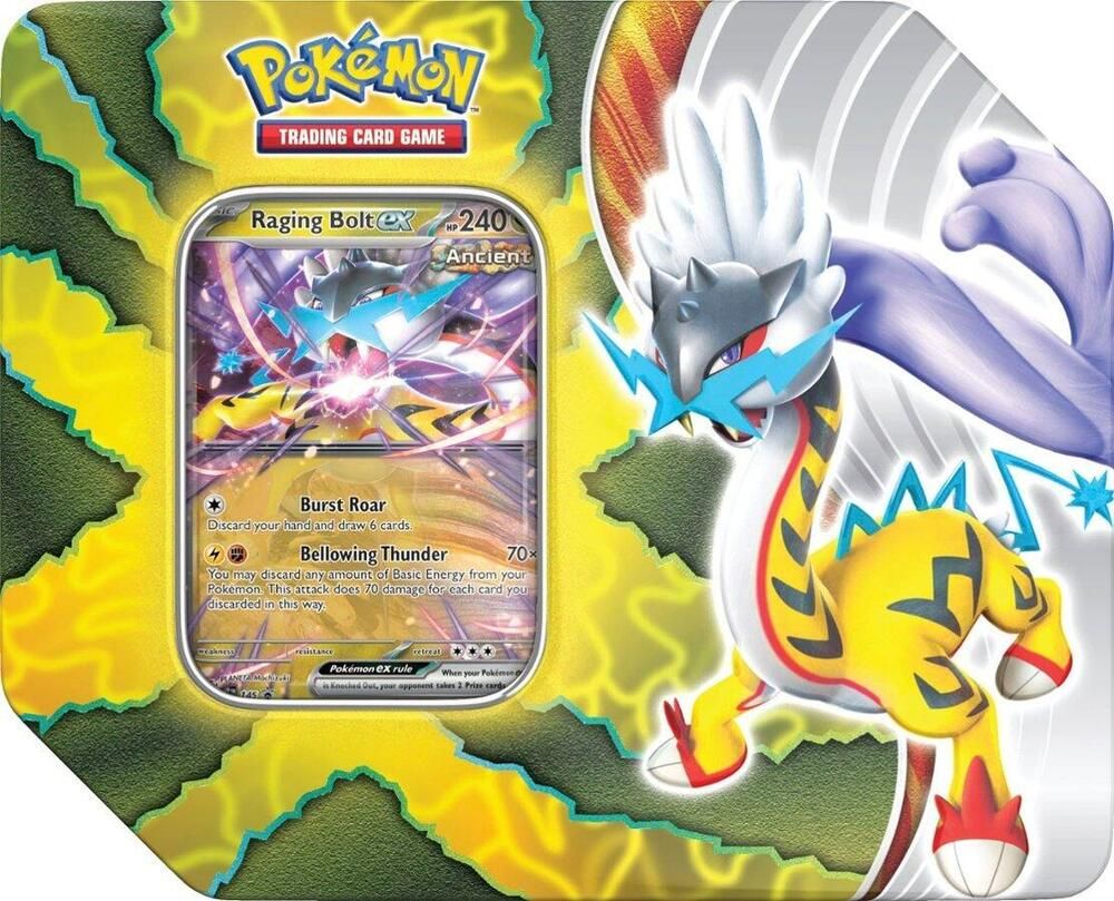 Pokémon Paradox Destinies Raging  Bolt ex Tin
