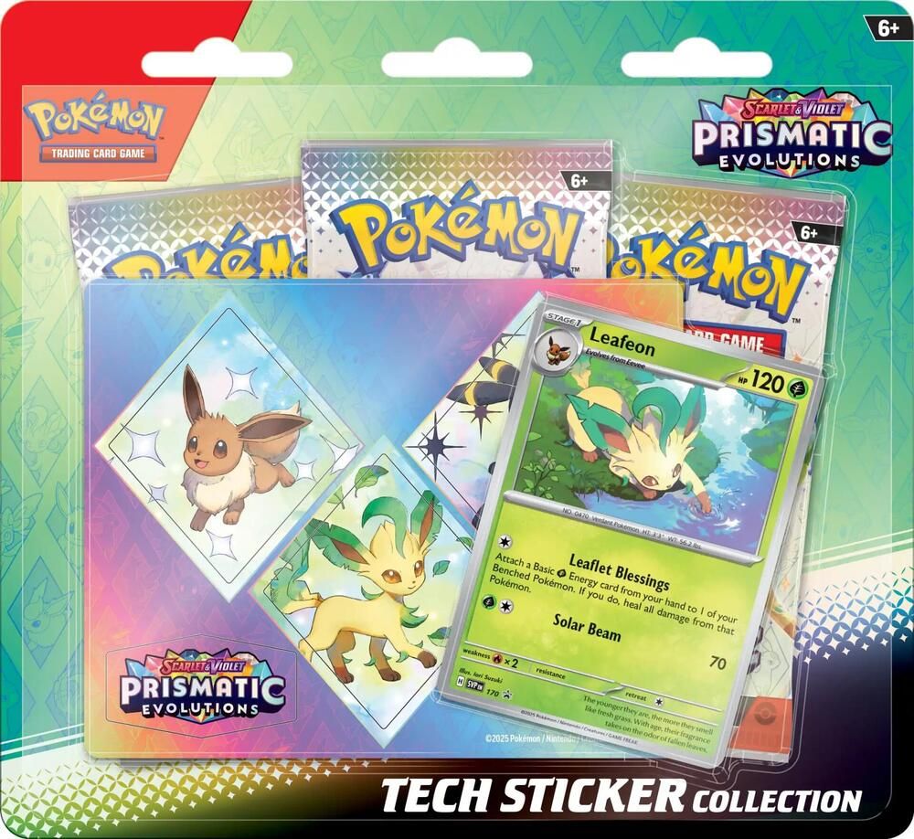 Pokémon Prismatic Evolutions Tech Sticker Collection Leafeon