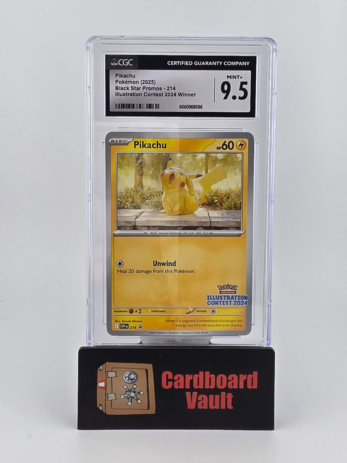 2025 Pokémon Pikachu Black Star Promo 214 Illustration Contest Winner CGC 9.5 6060968066
