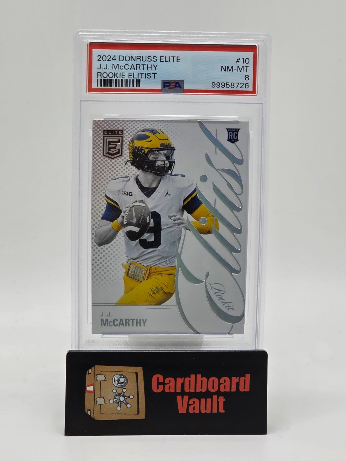 2024 Donruss Elite JJ McCarthy Rookie Elitist #10 PSA 8 99958726