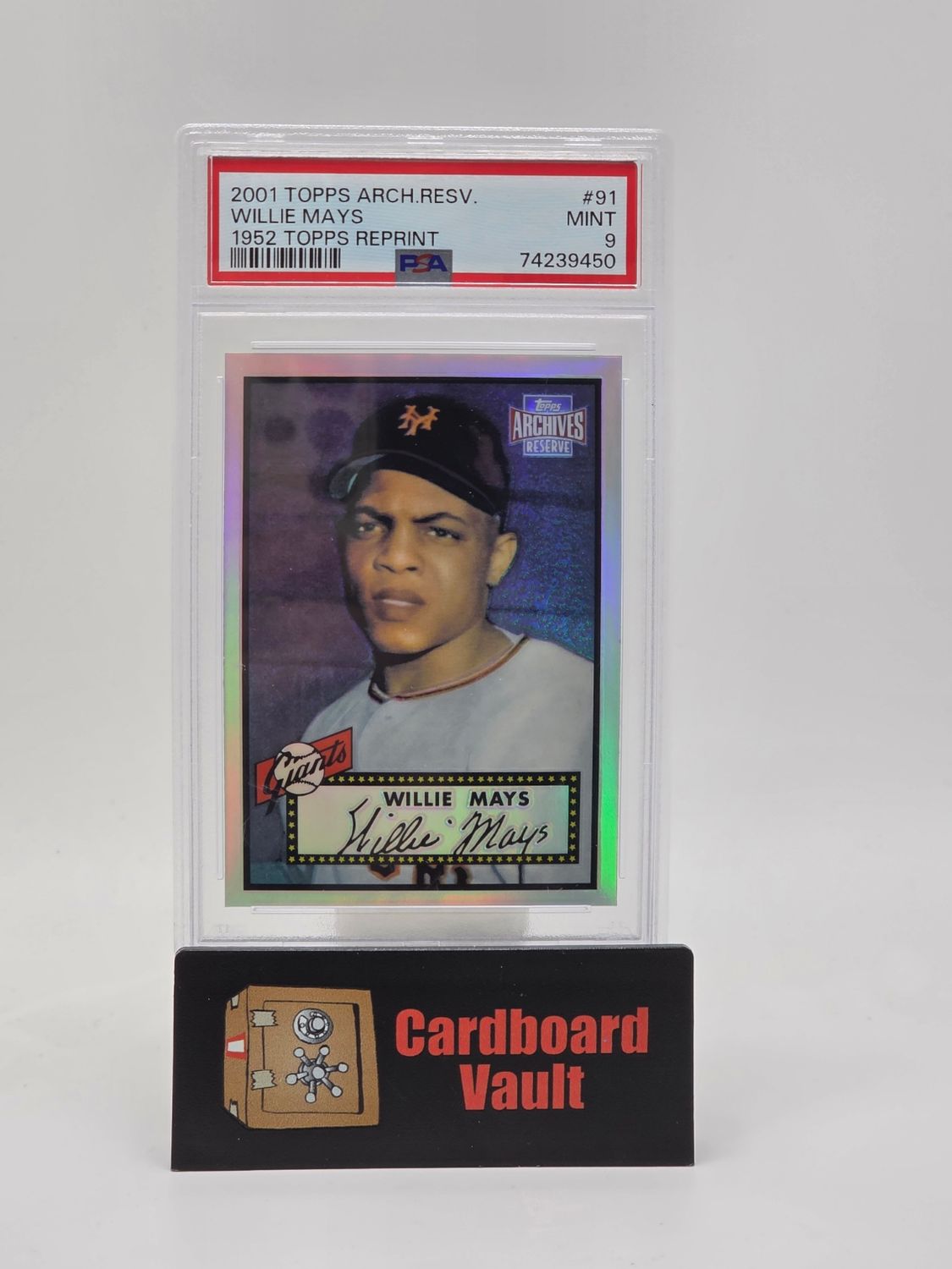 2001 Topps Archives Reserve Willie Mays 1952 Topps Reprint #91 PSA 9 74239450