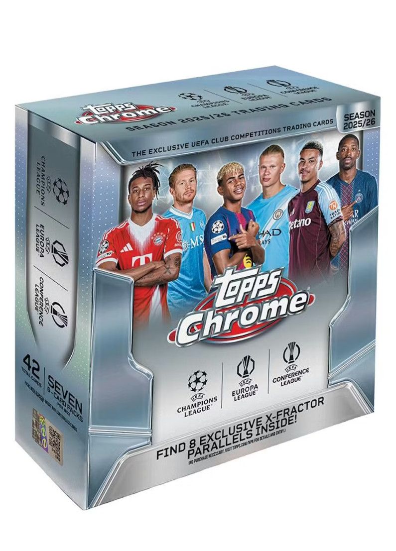 2025/26 Topps Chrome UEFA Club Competitions Soccer Mega Box