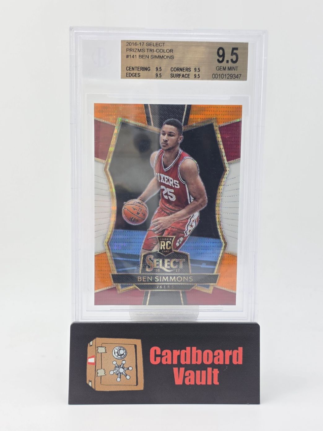 2016-17 Panini Select Ben Simmons #141 Tri Color Prizm  Beckett 9.5 0010129347