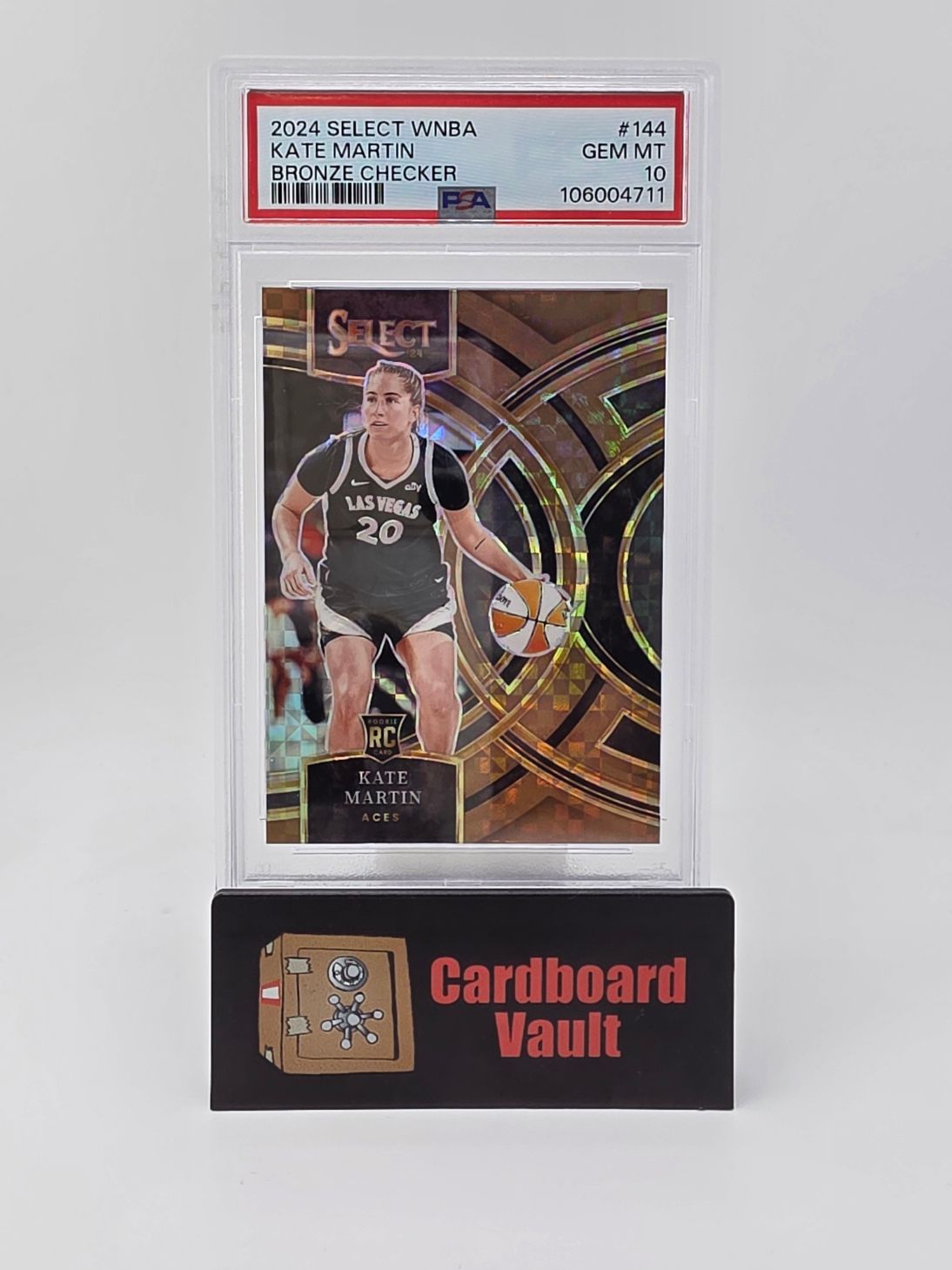 2024 Panini Select WNBA Kate Martin RC #144 Bronze Checker Prizm 48/49 PSA 10 106004711