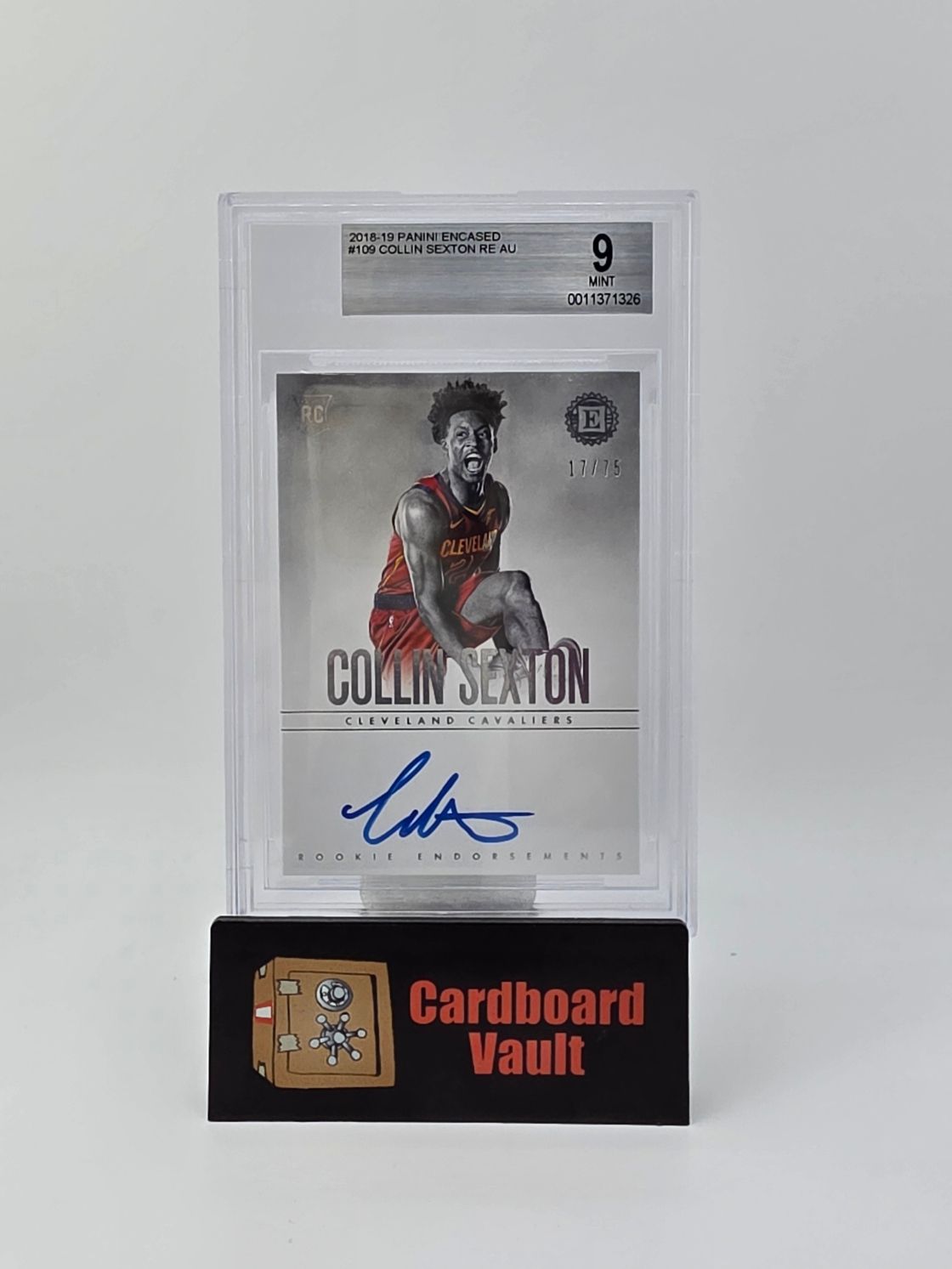 2018-19 Panini Encased Collin Sexton Rookie Endorsements Autograph PSA 9 0011371326 17/75 Beckett 9 0011371326