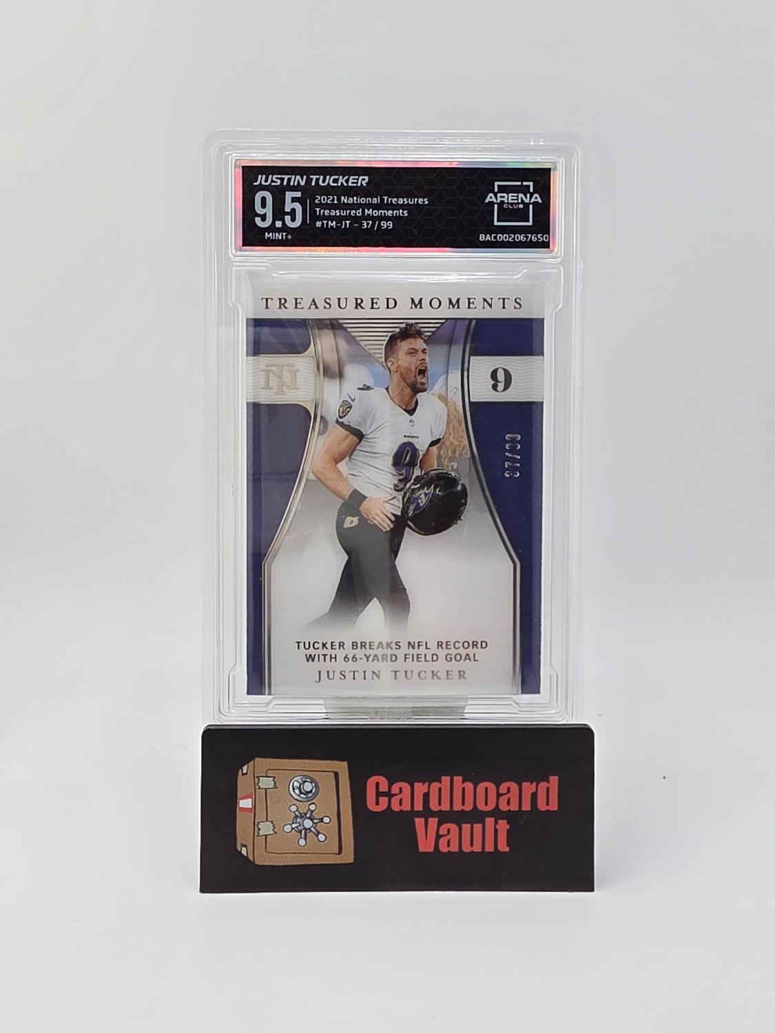 2021 National Treasures Justin Tucker Treasured Moments #TM-JT 37/99 Arena Club 9.5 8AC002067650