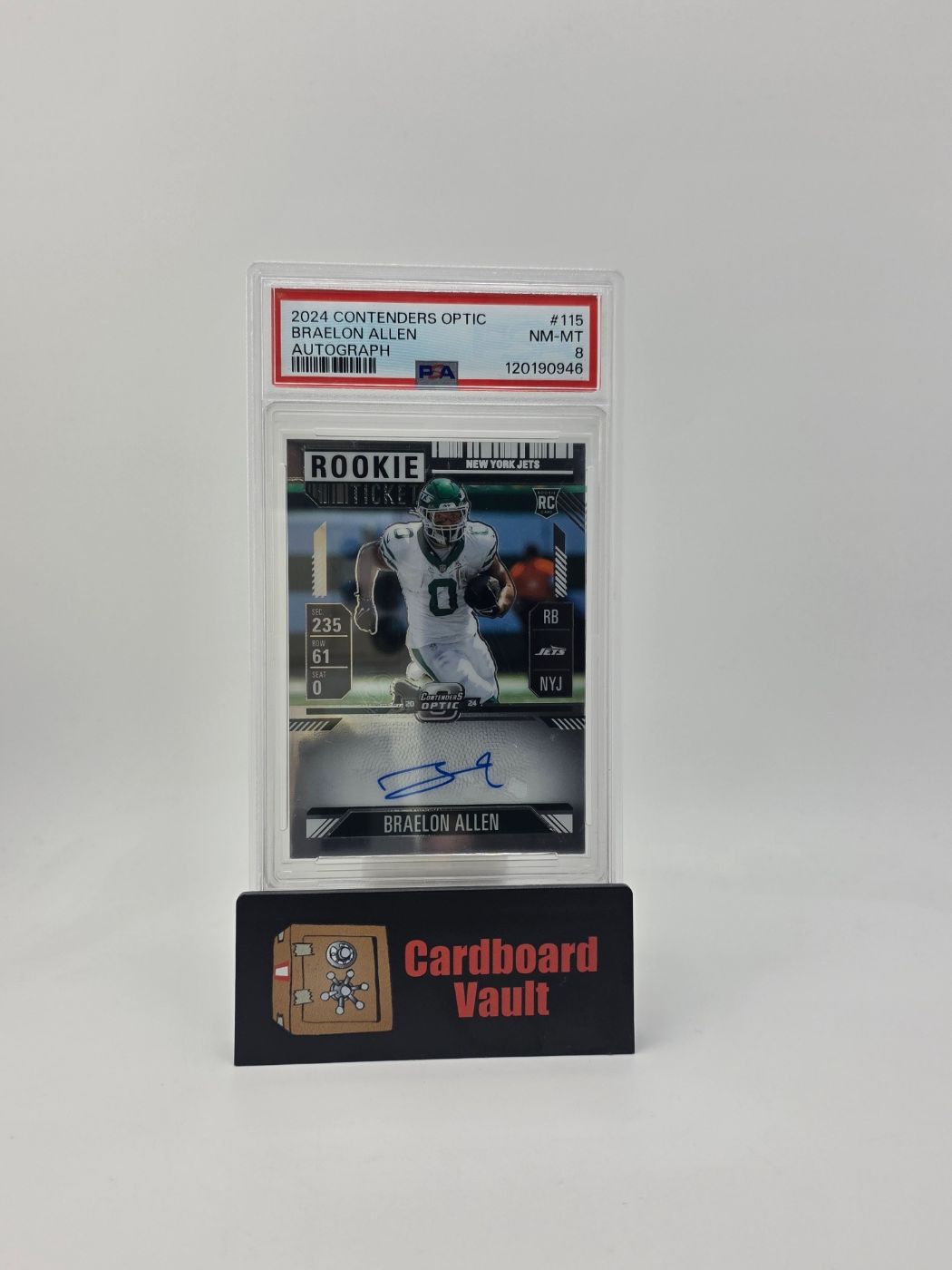 2024 Panini Contenders Optic Braelon Allen Rookie Ticket Autograph #115 PSA 8 120190946