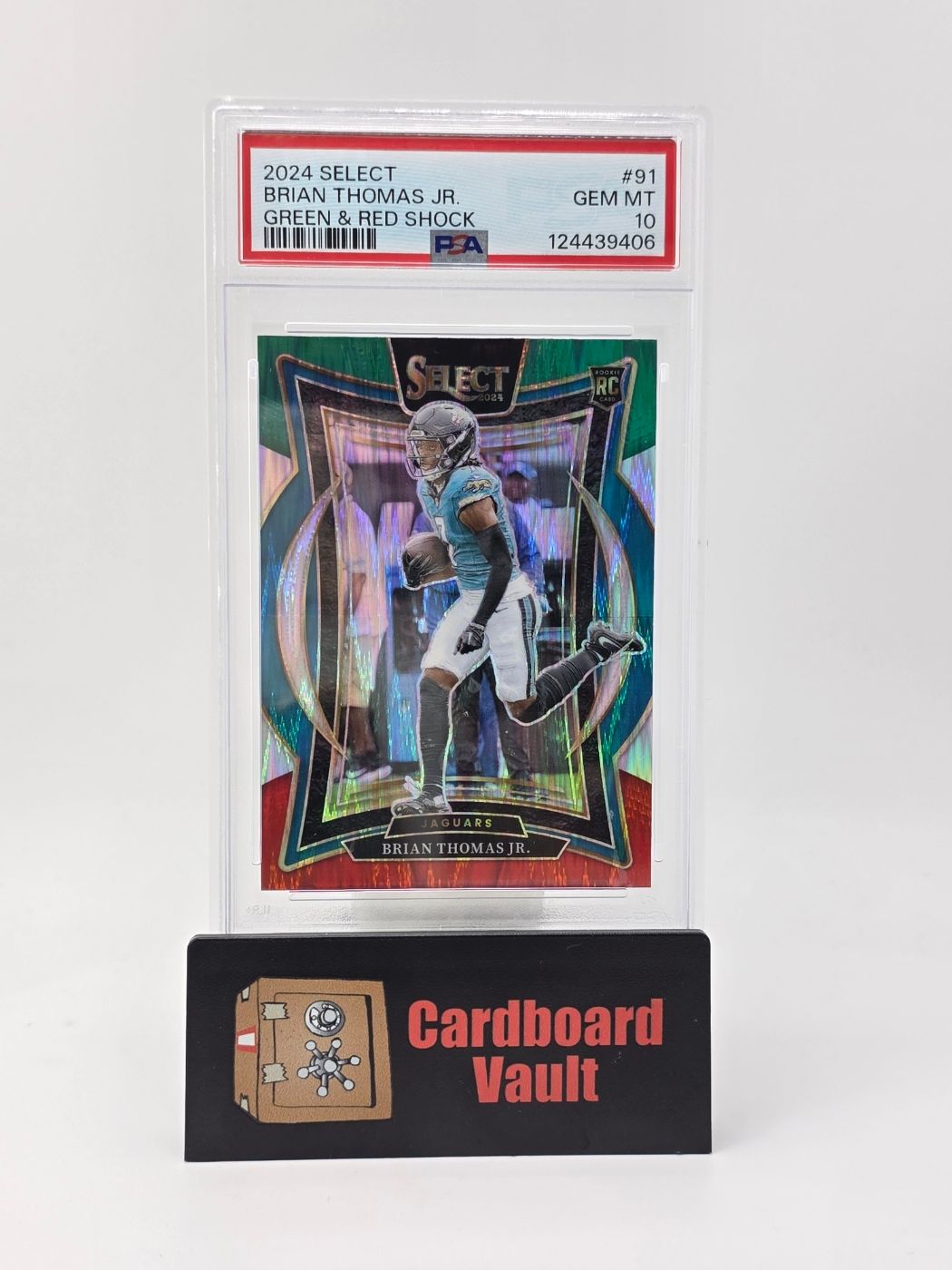 2024 Panini Select Brian Thomas Jr #91 Green And Red Shock PSA 10 124439406