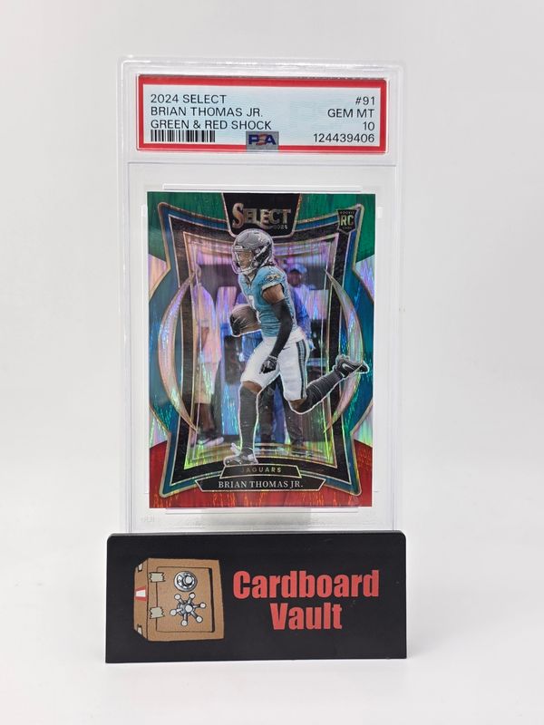2024 Panini Select Brian Thomas Jr #91 Green And Red Shock PSA 10 124439406