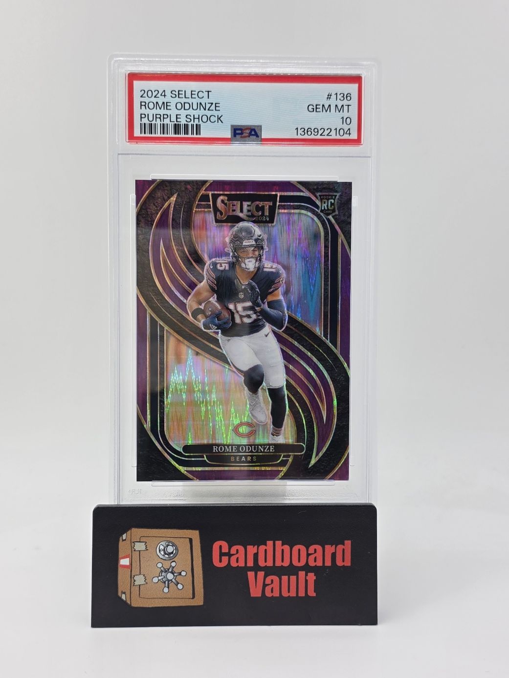 2024 Panini Select Rome Odunze #136 Purple Shock 342/360 PSA 10 136922104