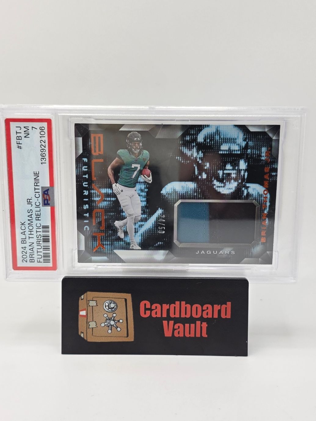 2024 Panini Black Brian Thomas Jr  Futuristic Relic #F-BTJ Citrine 24/50 PSA 7 136922106