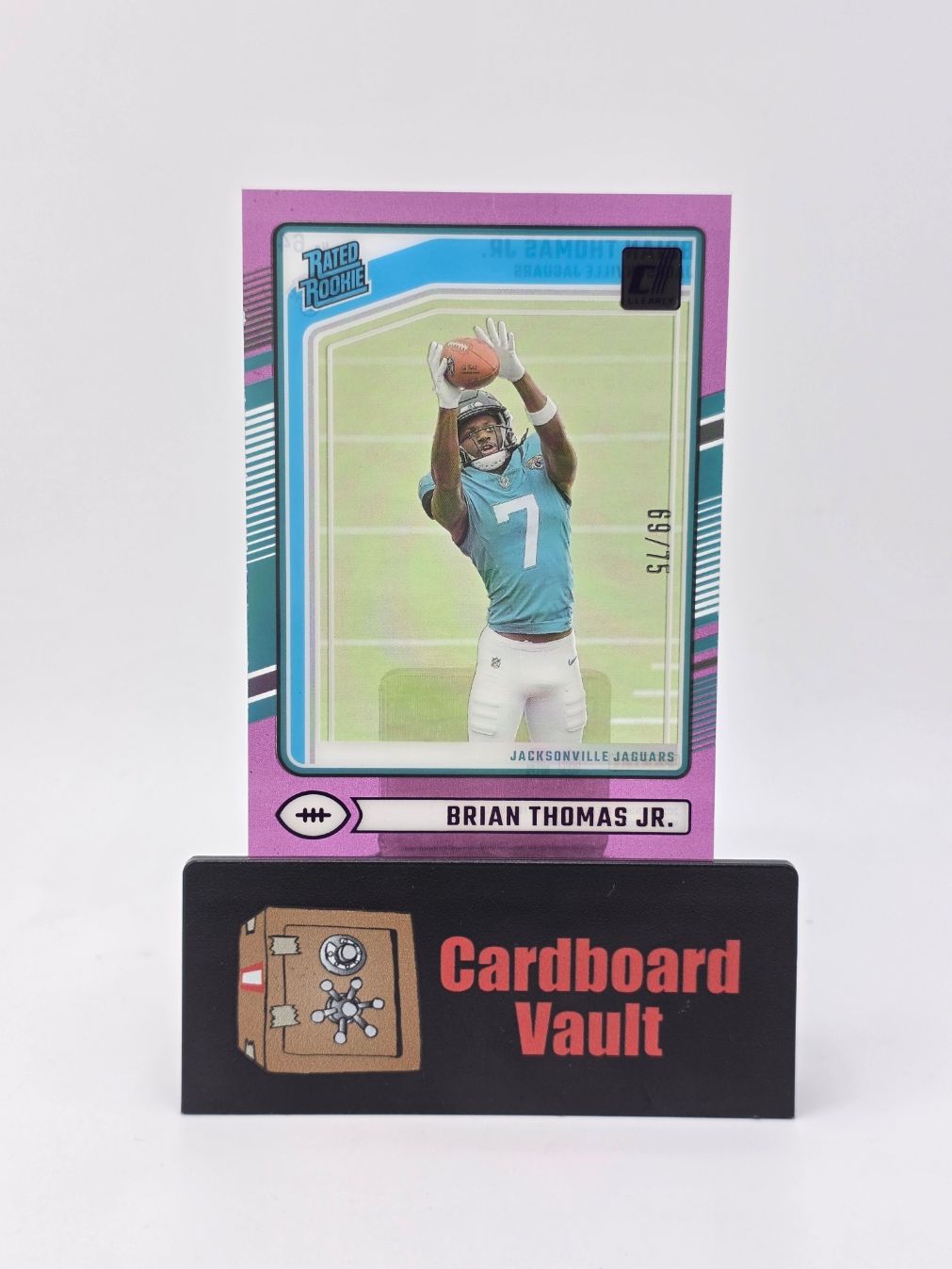 2024 Donruss Clearly Brian Thomas Jr Rated Rookie #64 Purple 69/75