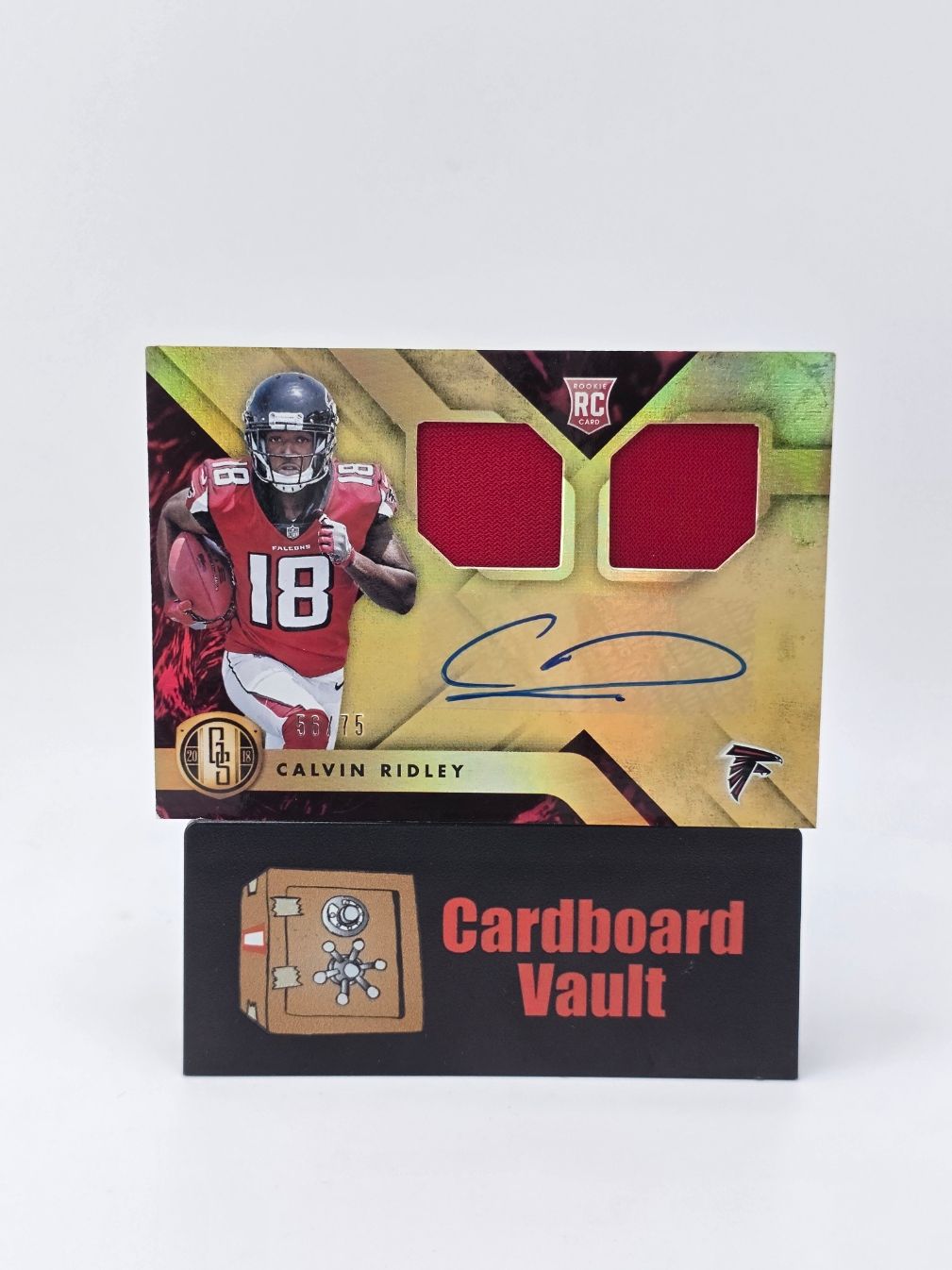 2018 Panini Gold Standard Calvin Ridley Dual Patch RPA #246 56/75