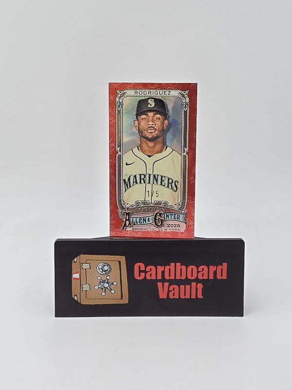 2025 Topps Allen and Ginter Julio Rodriguez Mini Card # 70 Red 1/5