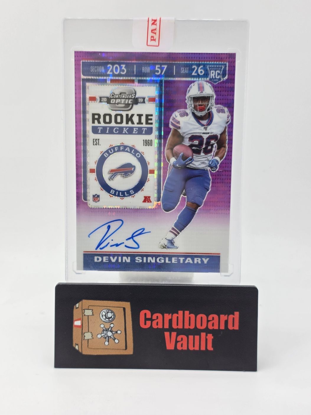 2019 Panini Contenders Optic Devin Singletary Rookie Ticket Autograph #112 Purple Pulsar  09/21