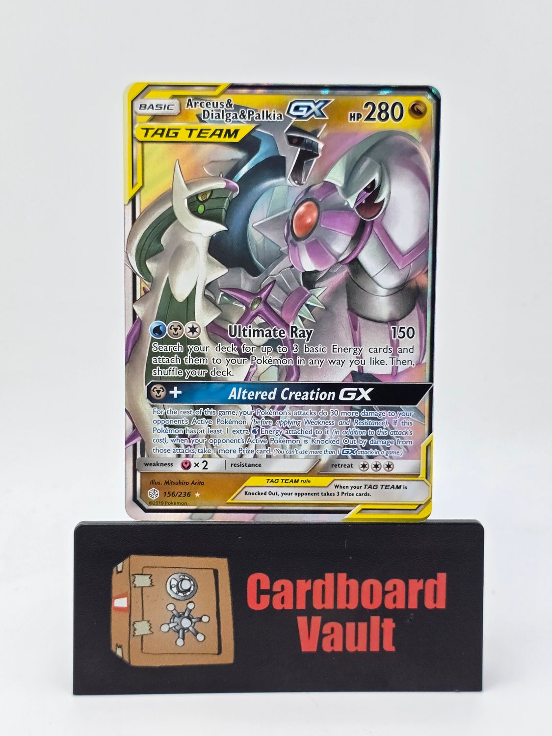 2019 Pokémon Arceus and Dialga and Palkia GX Tag Team Full Art 156/236